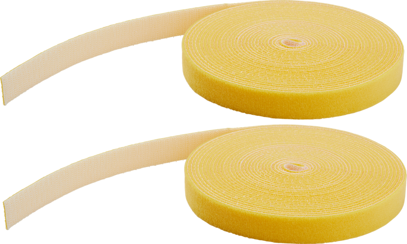Rouleau serre-câble scratch 15m jaune 2x