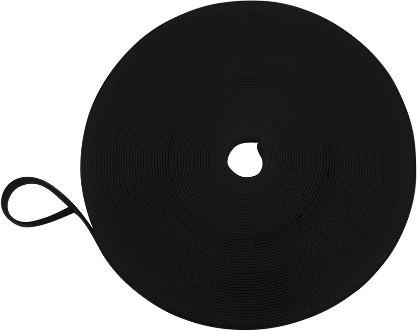 Hook-and-Loop Cable Tie Roll 25m Black
