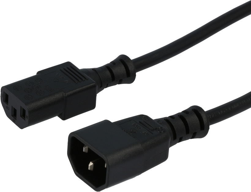 Câble alimentation C13f.-C14m. 1,8m noir