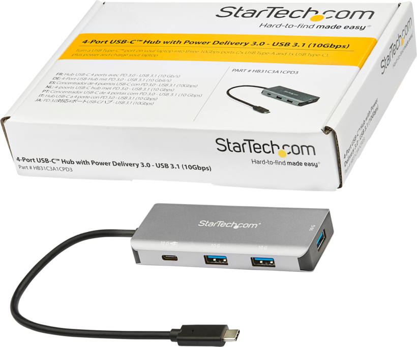 StarTech USB Hub 3.1 4-port Black/Grey