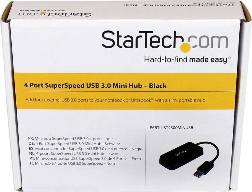 StarTech USB Hub 3.0 4-port Mini Black