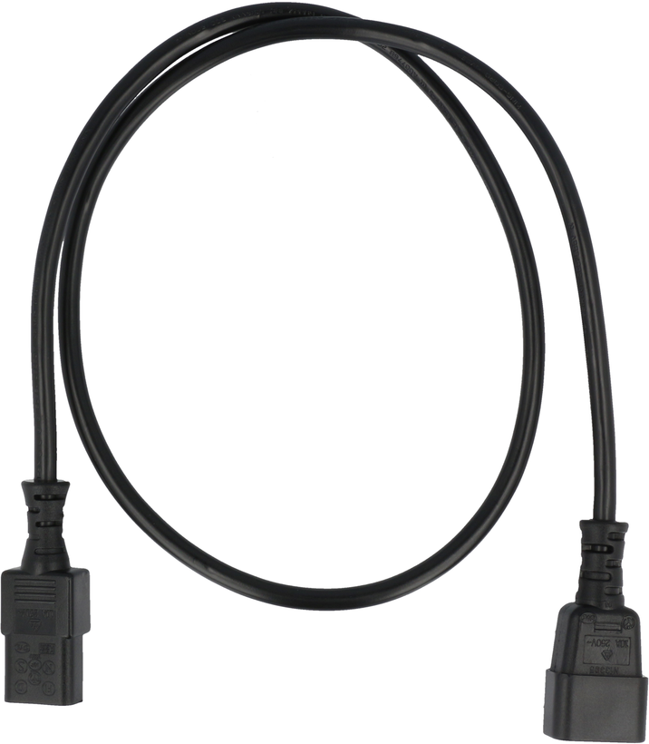 Câble aliment. C13 f.-C14 m. 0,5 m noir