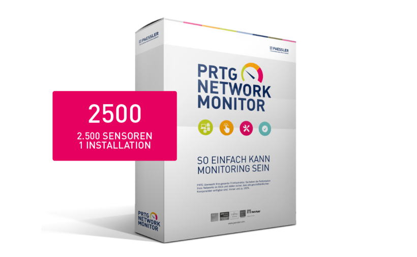 Paessler PRTG Network Monitor Upgrade incl. Maintenance 36 months 1000 Sensors to 2500 Sensors
