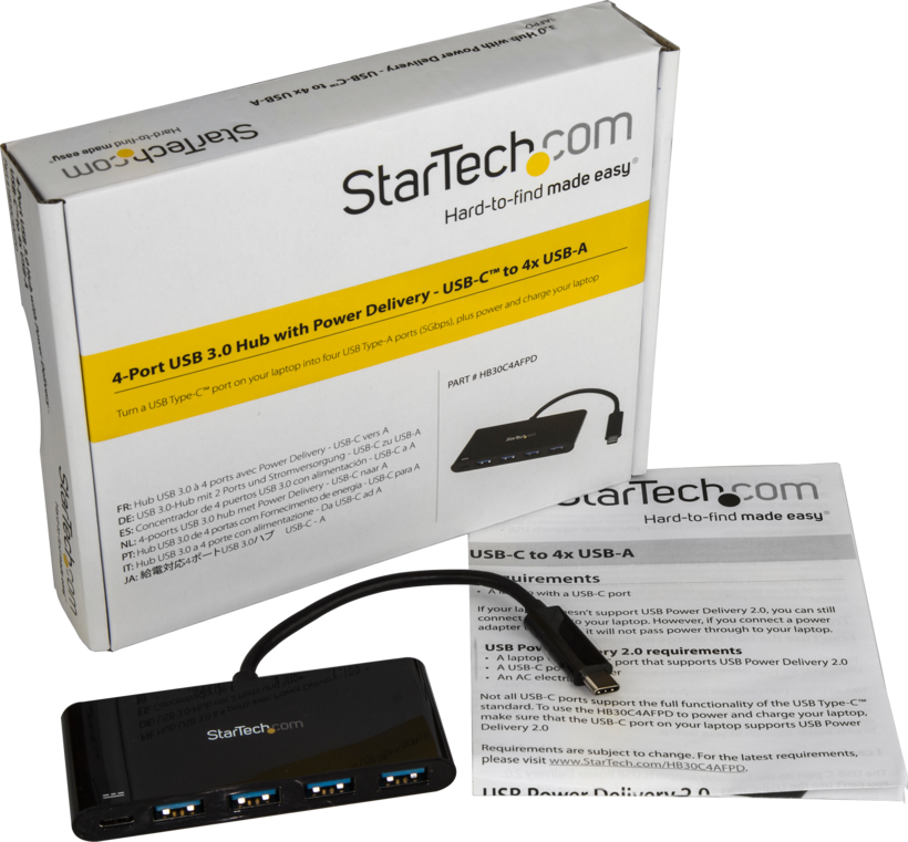 StarTech USB Hub 3.0 4-Port TypC, czarny