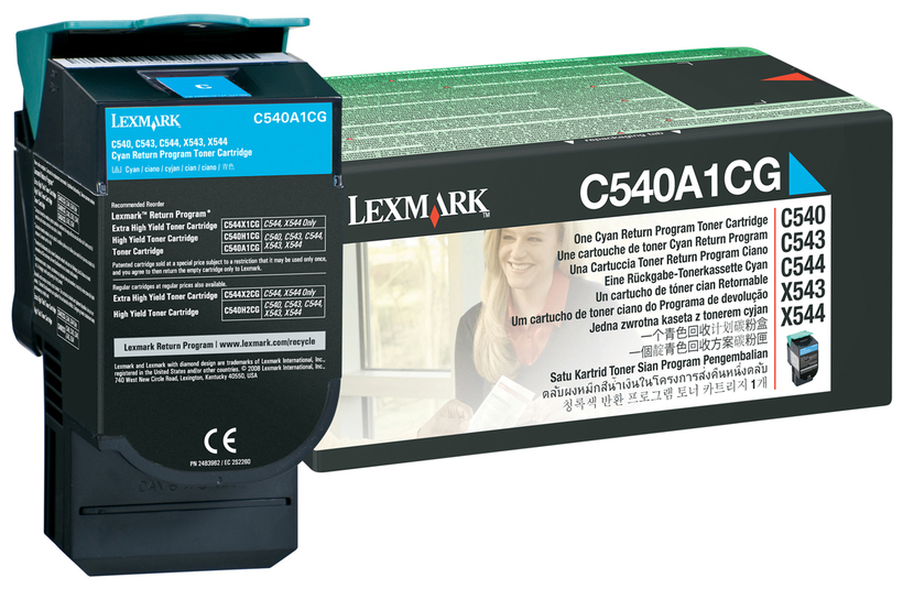 Vratný toner Lexmark C54x/X54x azurový