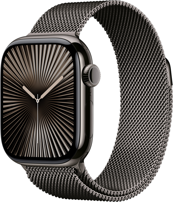 Apple Watch S10 LTE 42mm Titanium schief