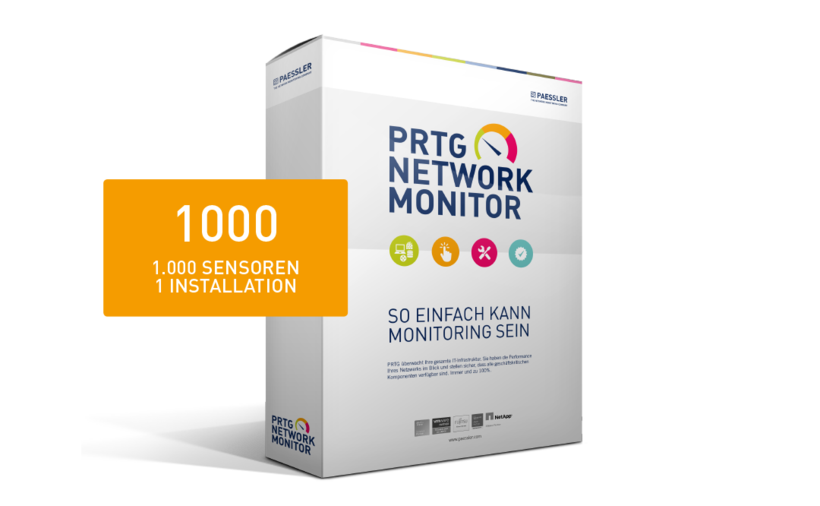 Paessler PRTG Network Monitor Upgrade incl. Maintenance 12 months 100 Sensors to 1000 Sensors