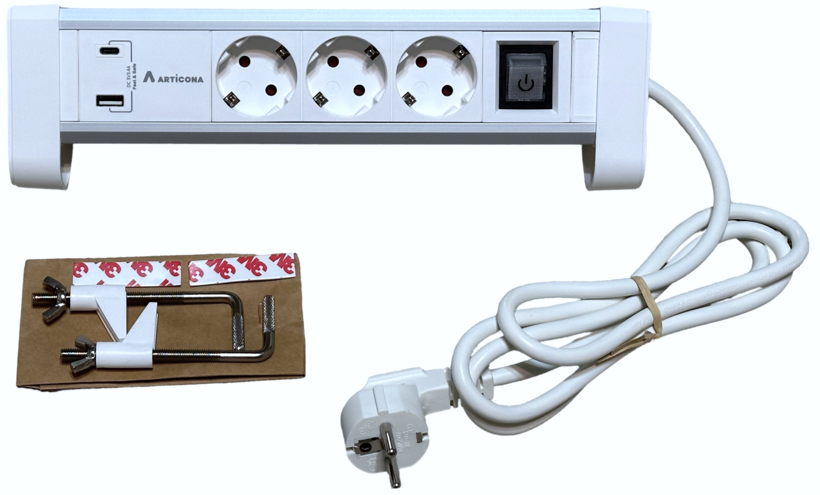 Régua tomadas 3x 2x USB A/C 1,4 m