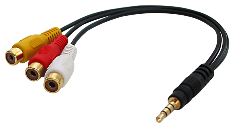 Adaptador 3 cinch h - jack m 3,5 mm