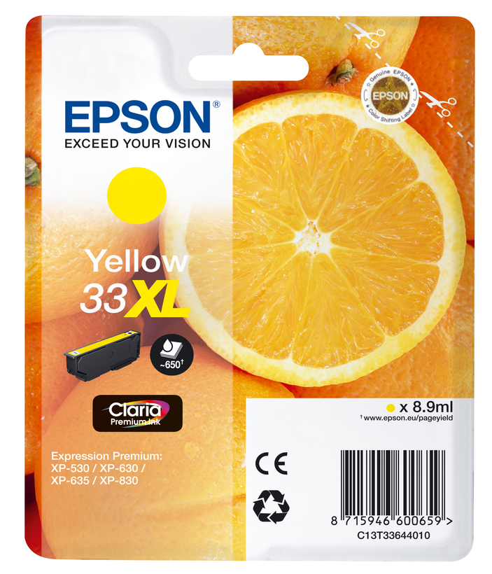 Epson 33XL Claria Tinte gelb