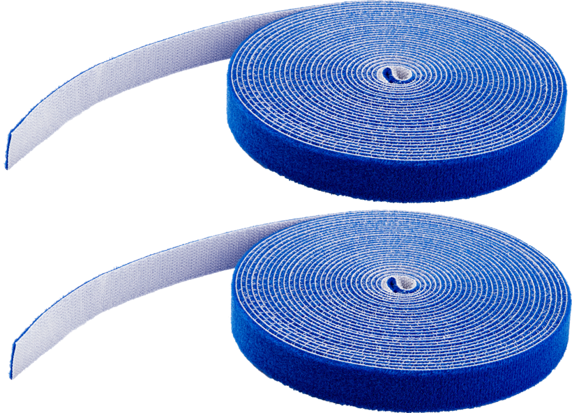 Hook-and-Loop Cable Tie Roll 15m Blue 2x