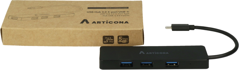 Hub ARTICONA USB 3.0 4port. typ C černý