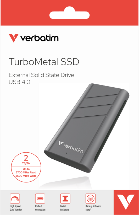 Verbatim TurboMetal USB4 SSD 2TB