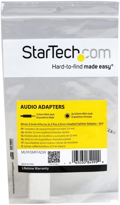 Audio Adapter 3.5mm Jack/m-2xJack/f TRRS