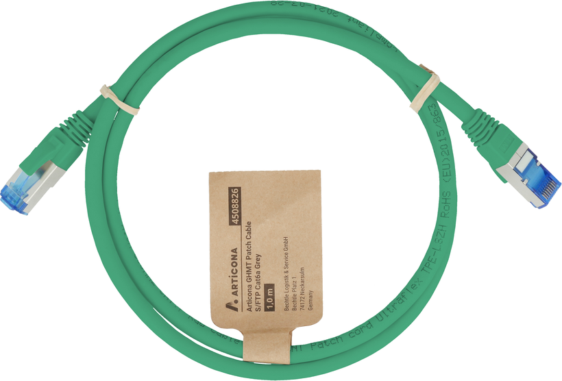 Patch Cable RJ45 S/FTP Cat6a 0.25m Green