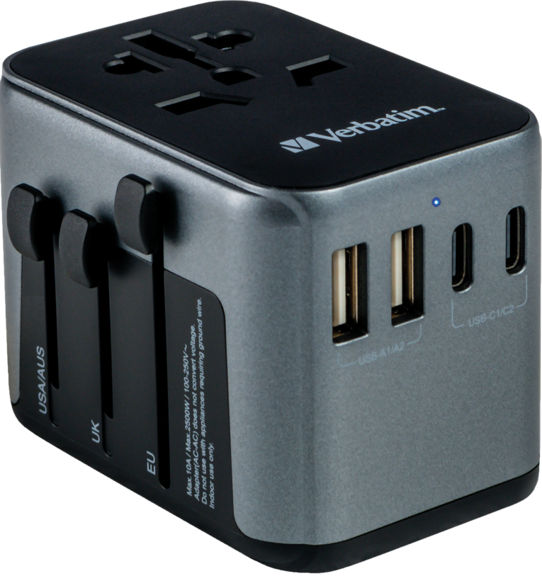 Verbatim World + 5x USB Travel Adapter