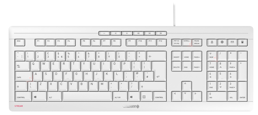 CHERRY STREAM KEYBOARD White Grey