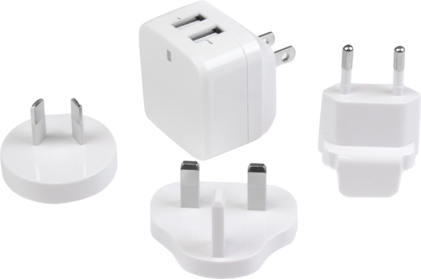StarTech USB Travel Charger Set White