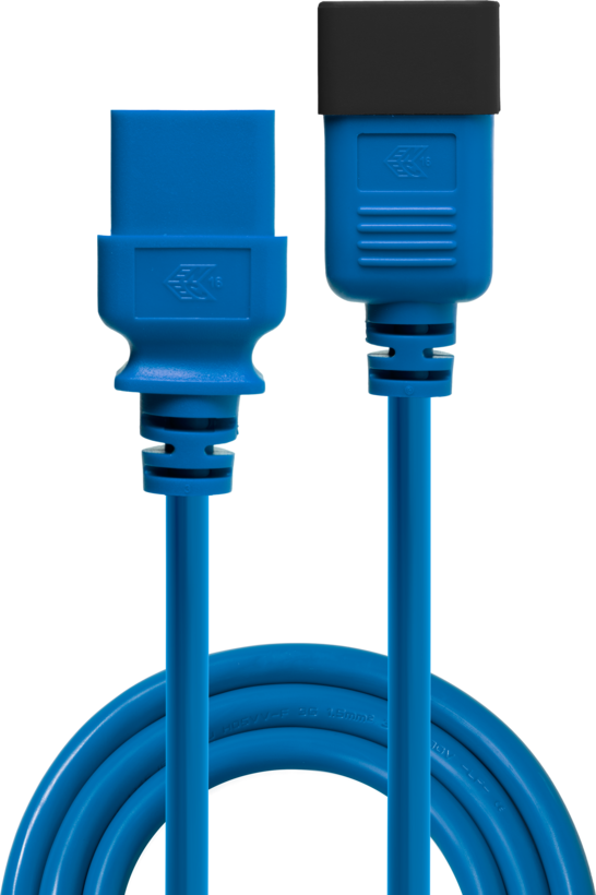 Câble alim. C20 m. - C19 f., 1 m bleu