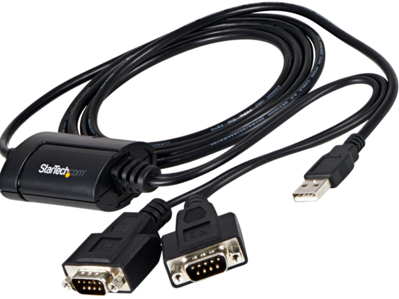 Adapt. 2 x DB9 (RS232) m. -USB-A m. 1,8m