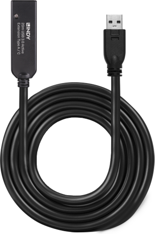 LINDY USB Typ C-A Aktiv-Verlängerung 20m