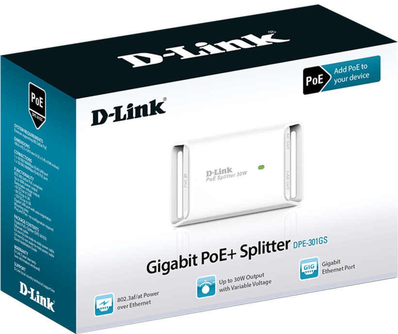 Buy D-Link DPE-301GS Gigabit PoE+ Splitter (DPE-301GS)