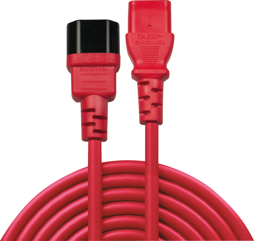 Power Cable C13/f-C14/m 1m Red