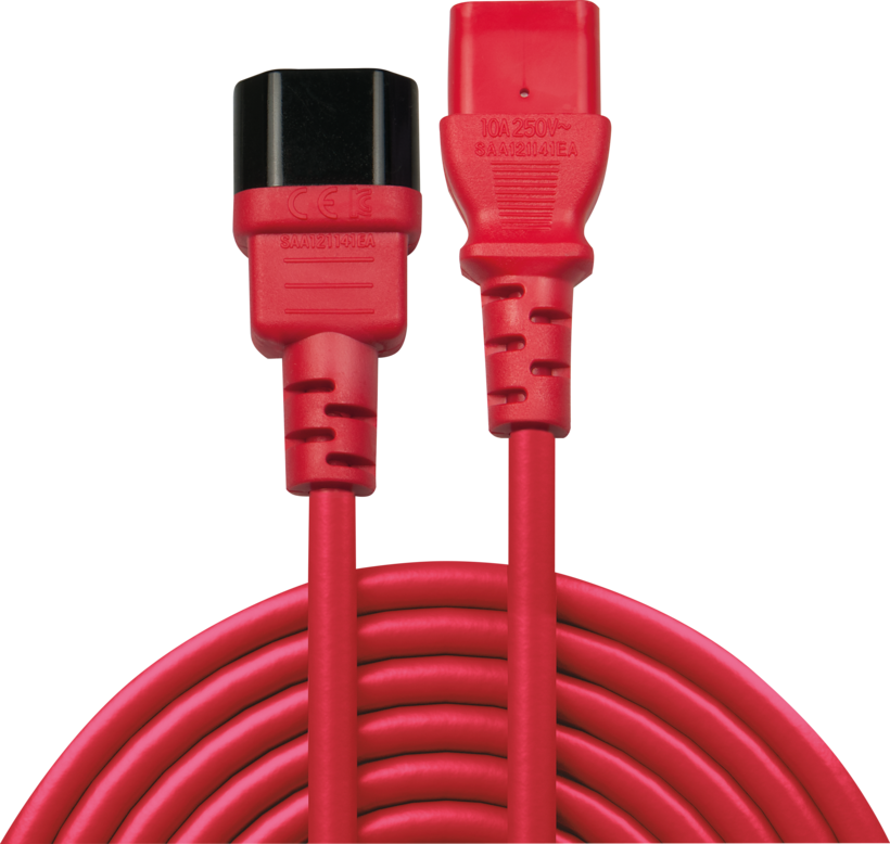 Cable de alimentación IEC-60320 blanco C13 SCHUKO-macho 3m - Todo SAI