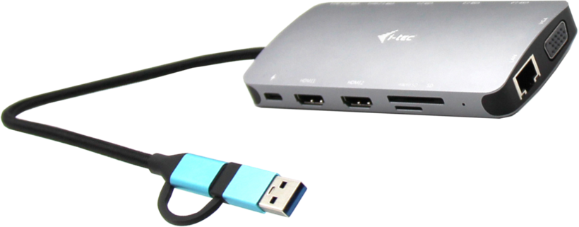 i-tec Travel Nano USB-C-2xHDMI+VGA dokk.