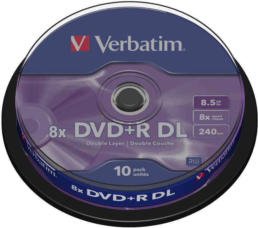 DVD+R 8,5 Go Verbatim DL 8x spin. de 10