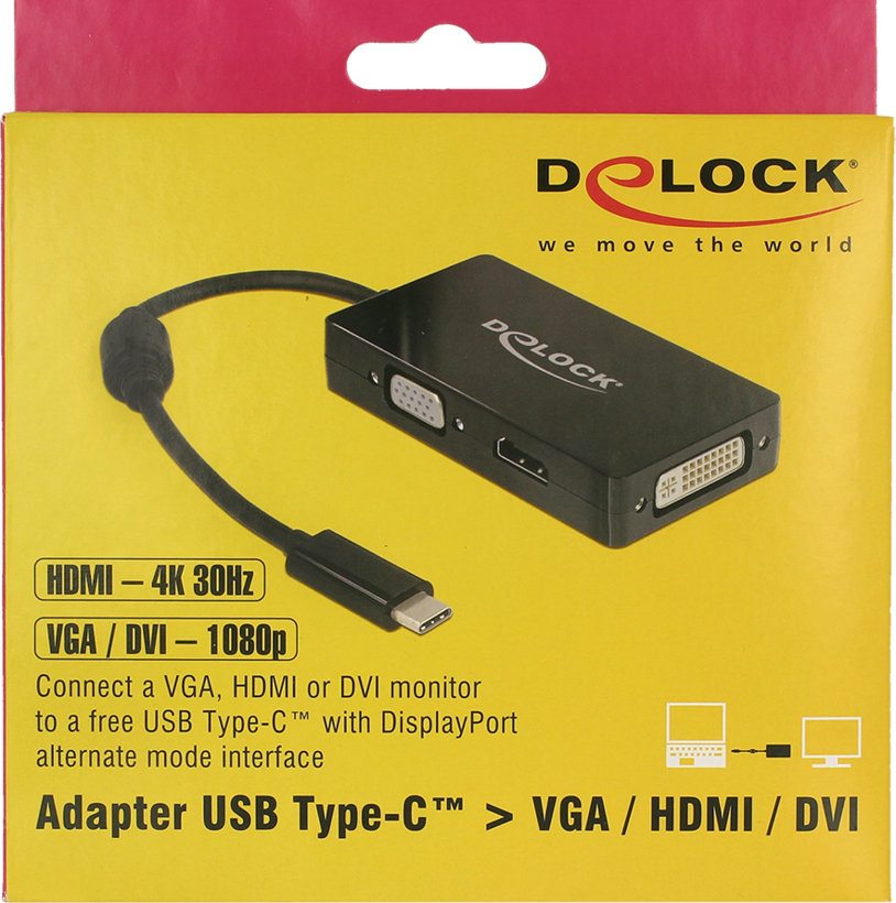 Adapter USB C - VGA+HDMI+DVI-D