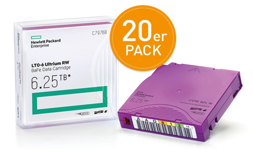 HPE LTO-6 Ultrium (BaFe) Tape+Label 20x
