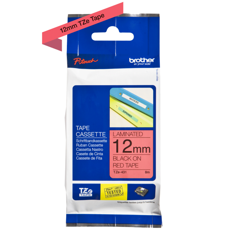 Brother TZe-431 12mmx8m Label Tape Red