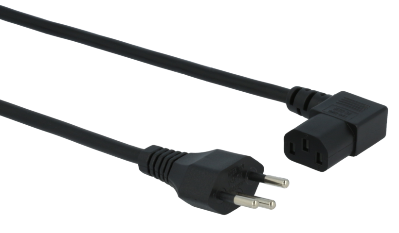 Power Cable T12/m - C13/f 90° 2m