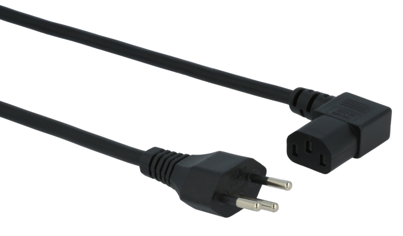 Power Cable T12/m - C13 90° 2m
