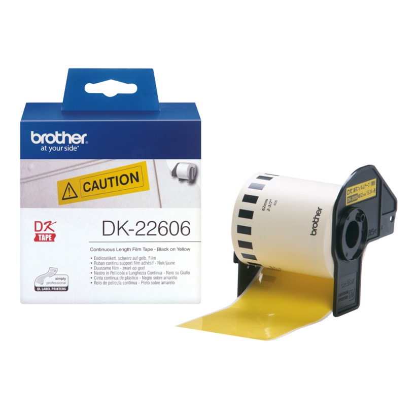 Brother 62mmx15m Cont Label Roll Yellow