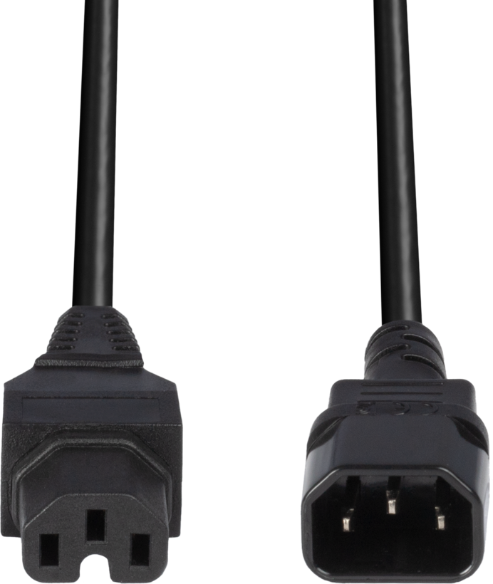 Power Cable C14/m - C15/f 2m Black
