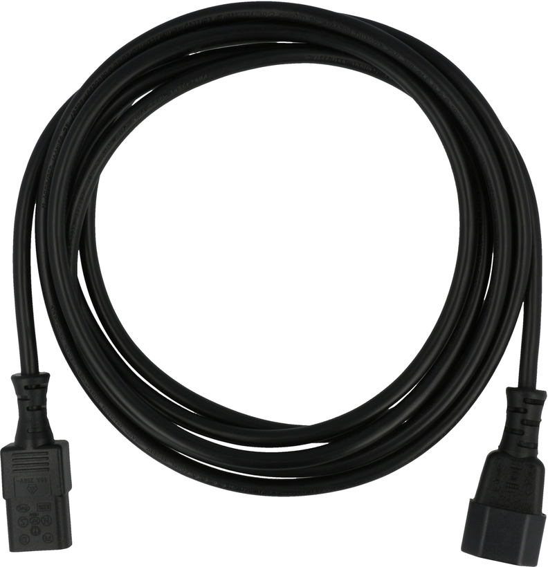 Cable alim. C13 h - C14 m, 3 m, negro