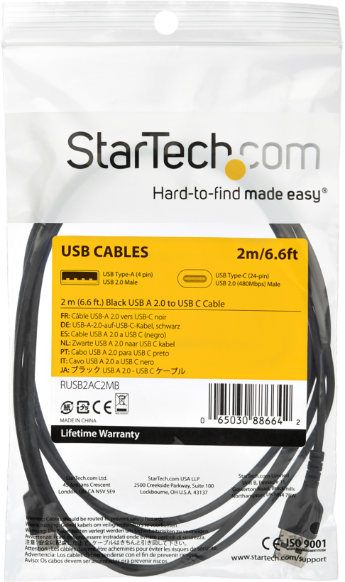 Câble StarTech USB-C - A, 2 m