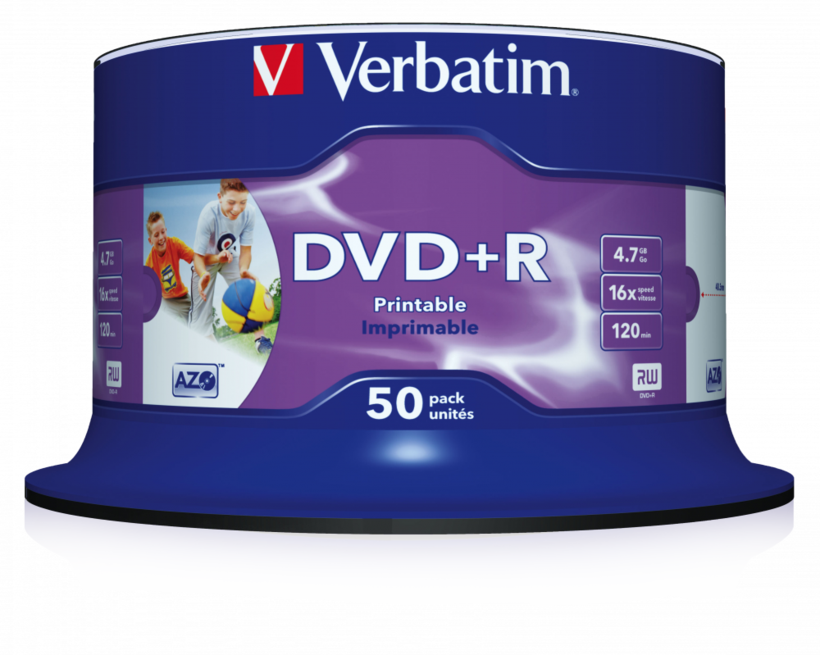 Verbatim DVD+R 4.7 GB 16x Inkjet SP (50)