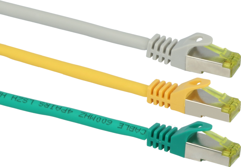 Câble patch RJ45 S/FTP Cat6a 0,25m jaune