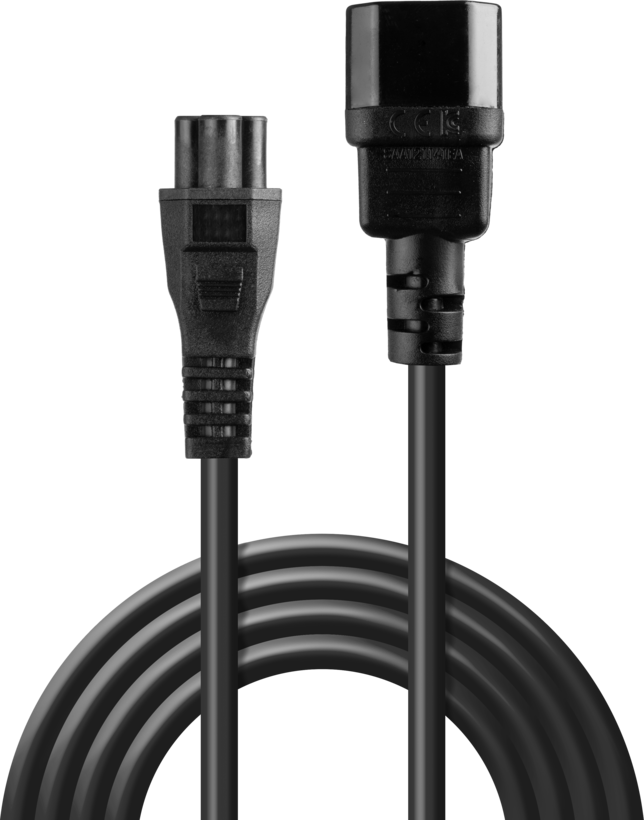 Kabel zasil. wt C14 - gnC5 1 m, czarny