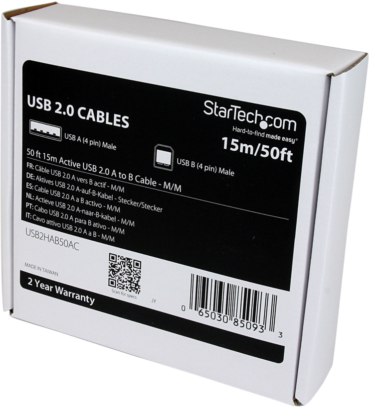Câble actif StarTech USB A - B, 15 m