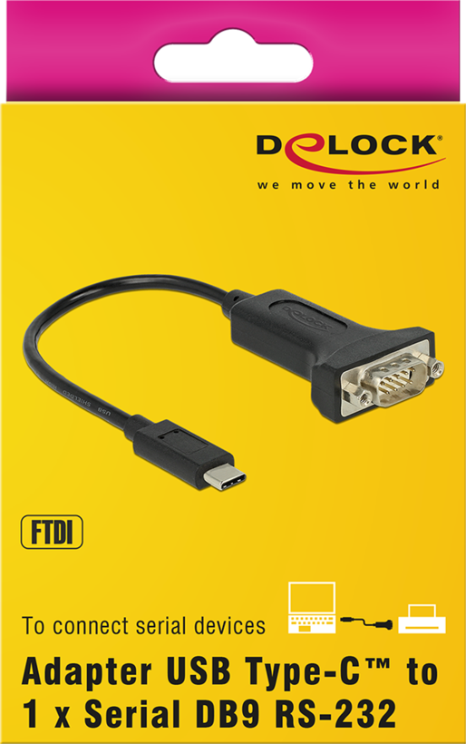 Adapter DB9/m (RS232) - USB-C/m 0.25m