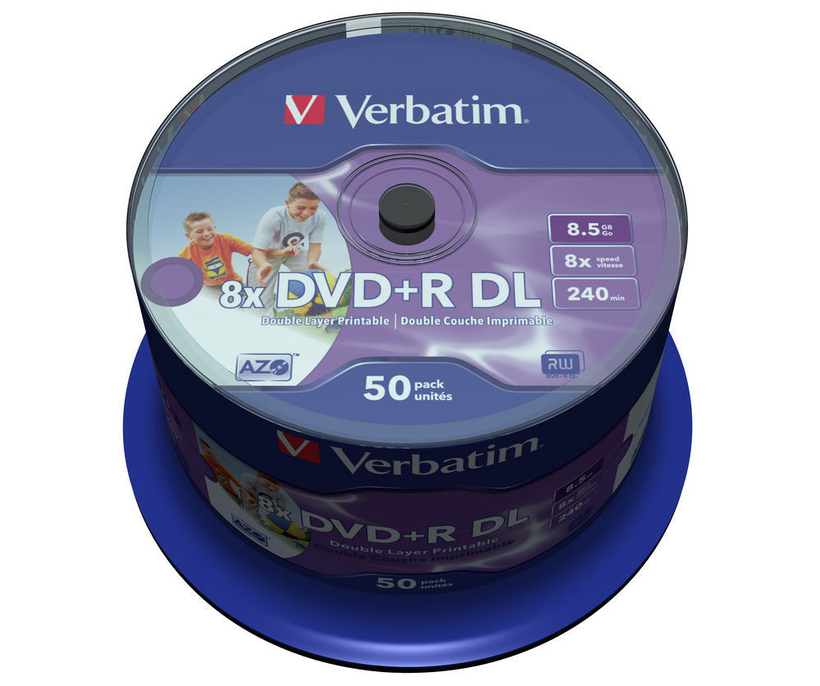 Verbatim DVD+R DL 8,5GB 8x Inkjet SP(50)