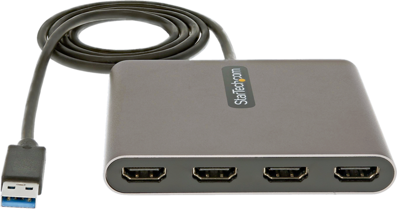 Adapter USB-A/m - 4x HDMI/f