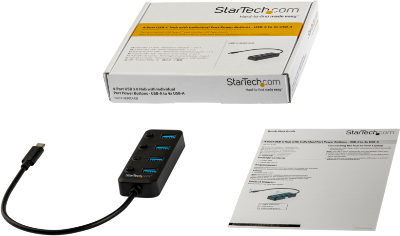 StarTech USB 3.0 hub 4 port + kapcsoló