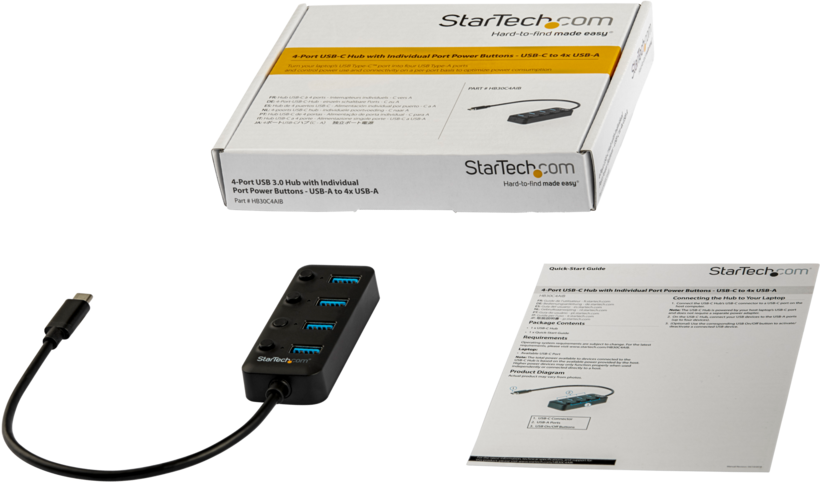 StarTech USB Hub 3.0 4Port+przeł.