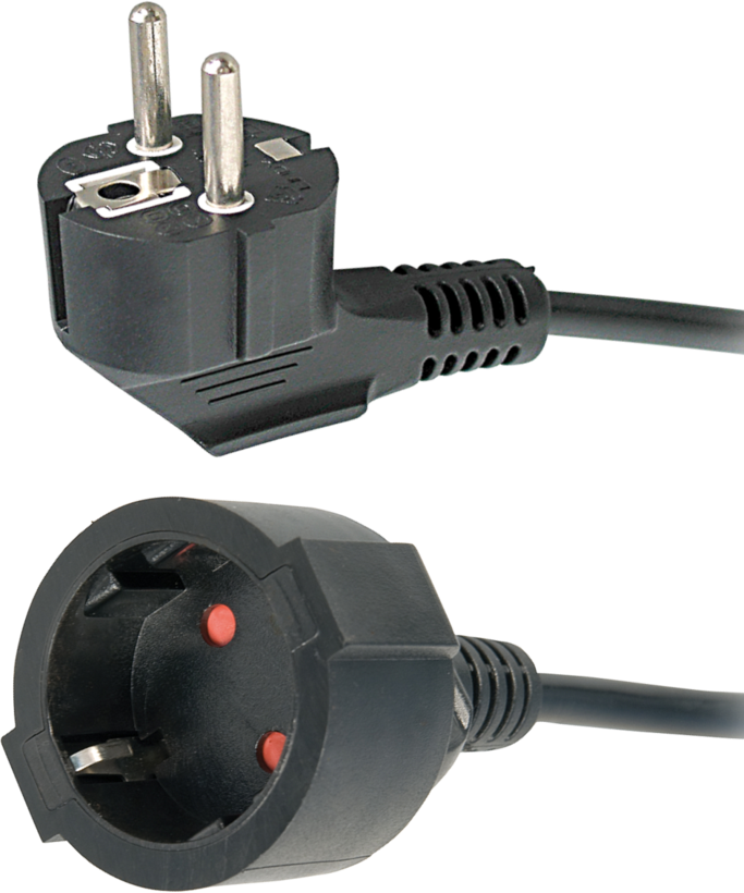 Kabel zasilający (m.) - (ż.) 3 m, czarny
