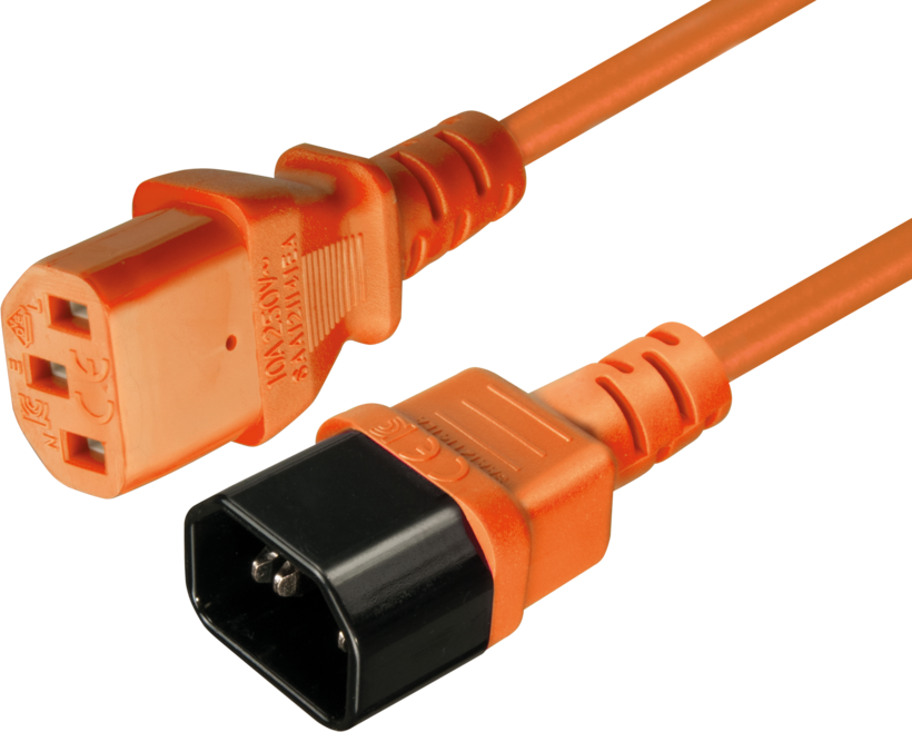 Power Cable C13/f - C14/m 2m Orange